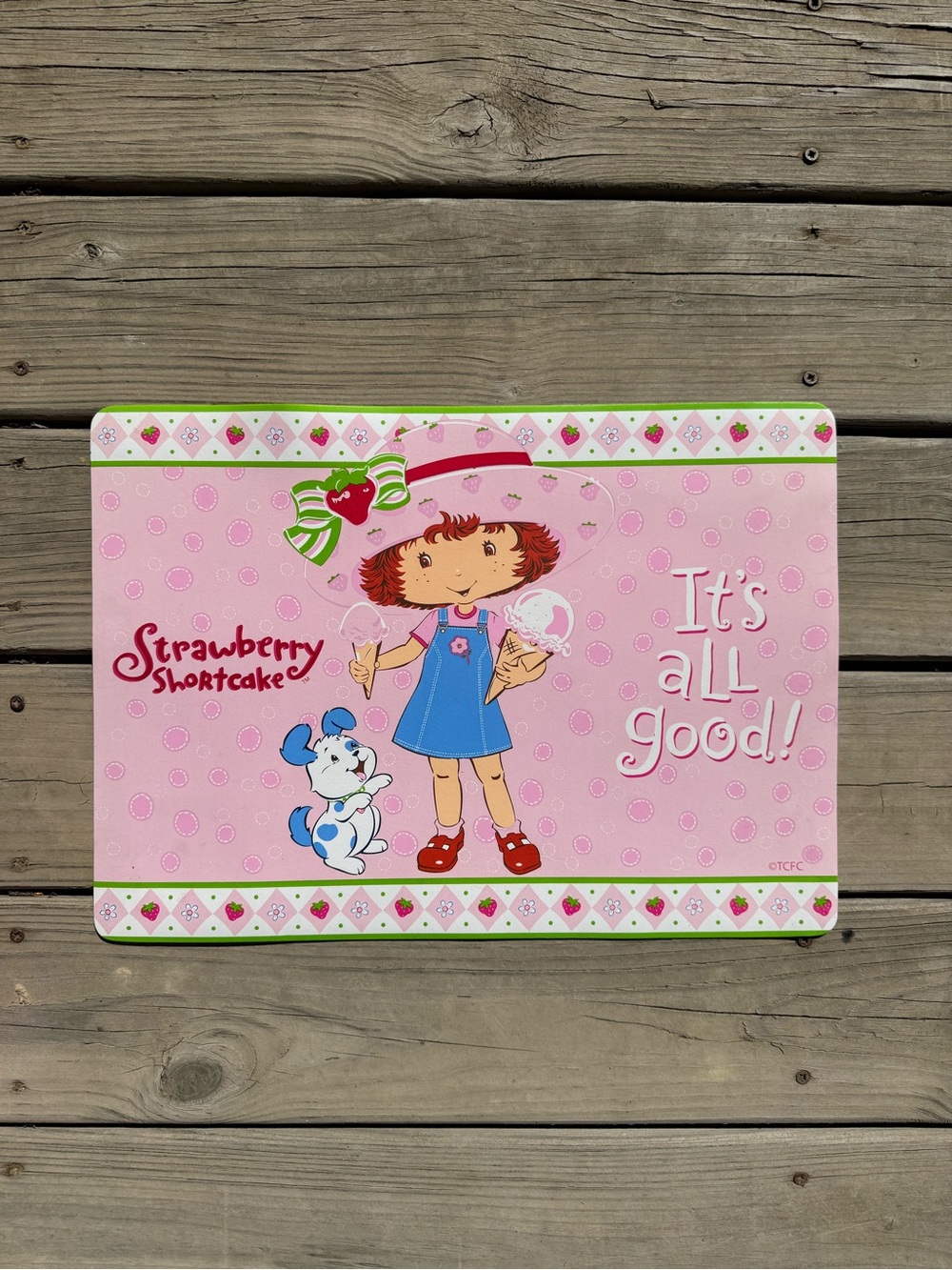 Nostalgic (early 2000s) Strawberry Shortcake Placemat - It's All Good! 🍓